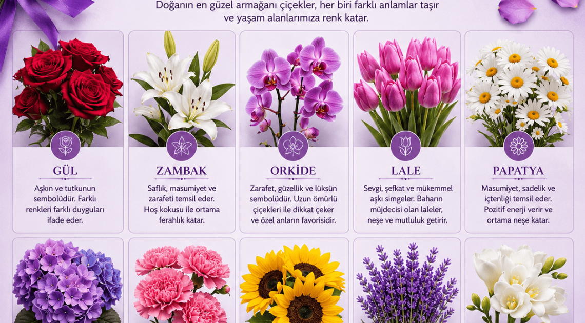 En Popüler Çiçek Türleri ve Özellikleri